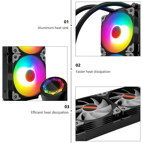 Liquid Cpu Cooler Computer Case Heatsink Copper Cpu Cooling Fan Cpu Water Cooler - Afbeelding 5 van 12