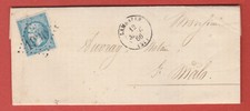 1866 LETTRE 20 c  N°22 LAMBALLE COTES D ARMOR TTB