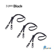 3pcs Black - Adjustable Face Mask Lanyard Neck Strap Holder Extender Ear Saver