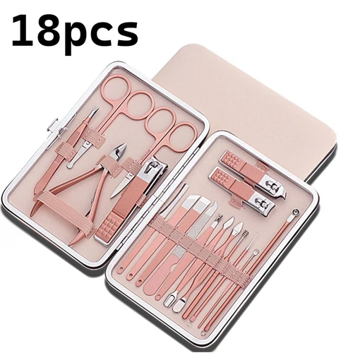 18 Piece Manicure Pedicure Cuticle Set Nail Care Cutter Clippers Tool Gift Kit - Picture 8 of 16