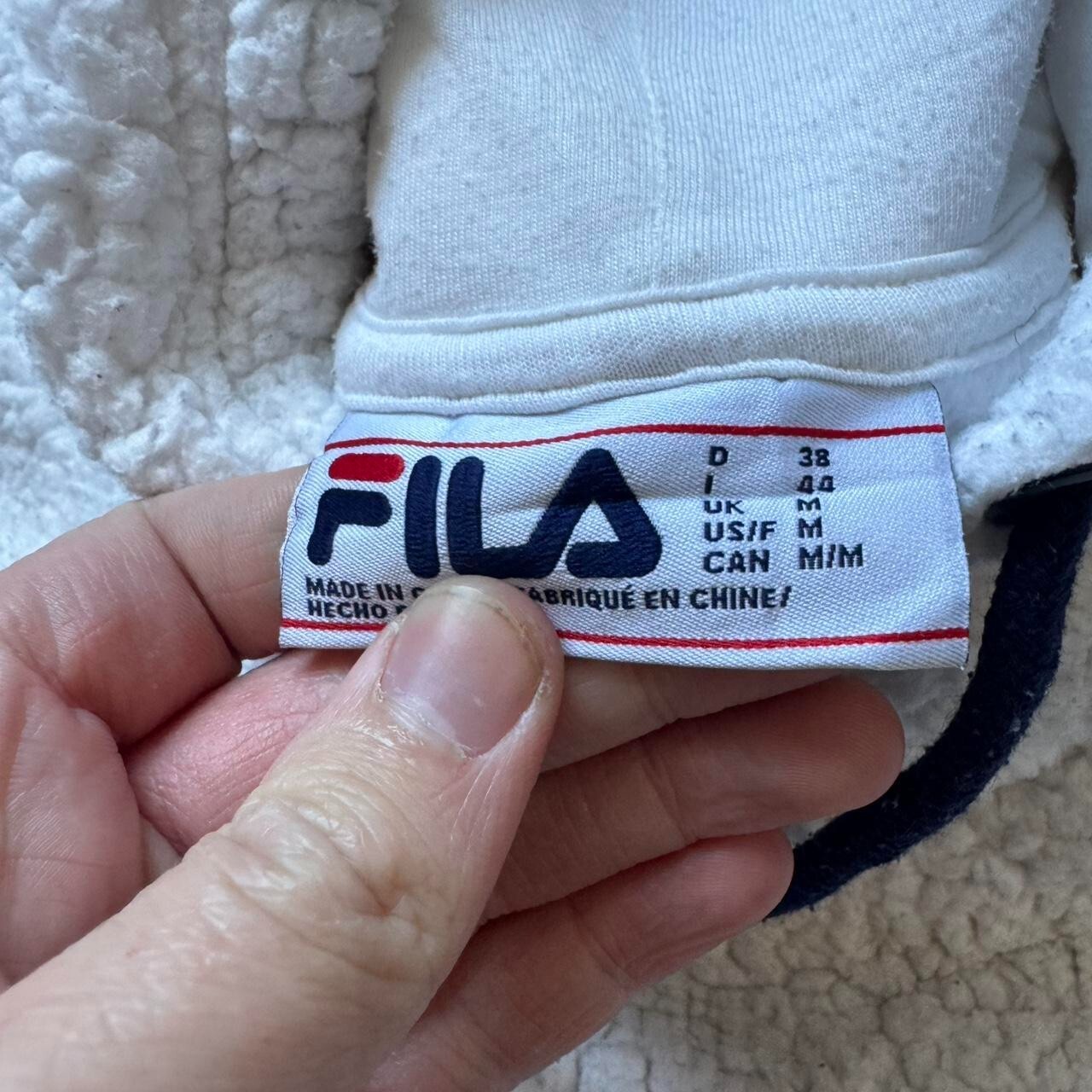Fila Sherpa Felpa con Cappuccio in Pile Bianco Uomo M