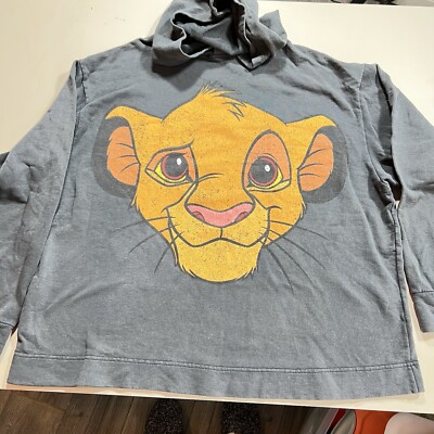 Zara Disney Lion King Simba Long Sleeves Oversized Gray Hoodie Large
