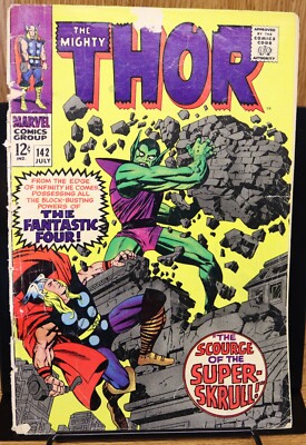 The Mighty Thor #142 GD  Scourge Of The Super-Skrull  Marvel  Comics SA