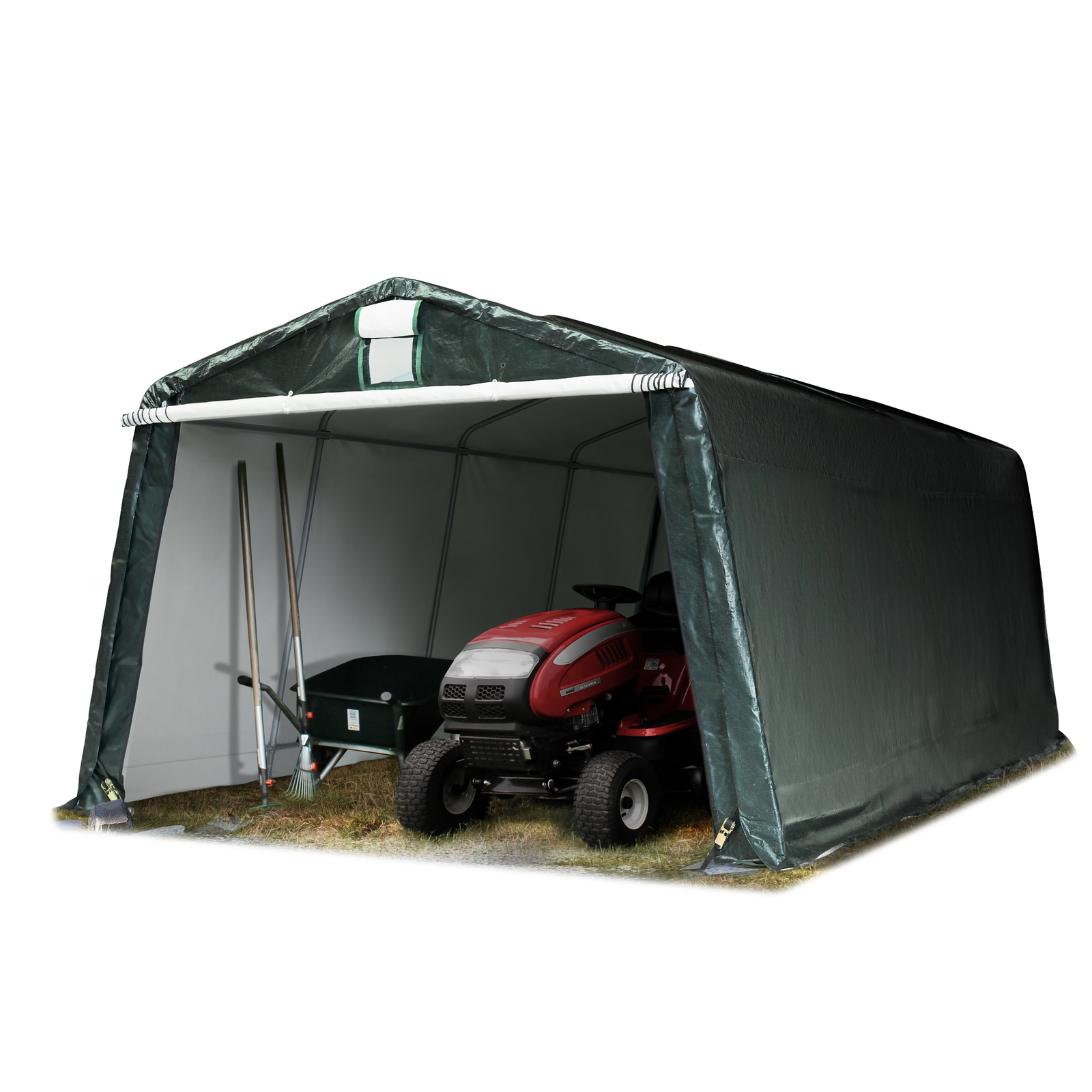 Details zu Garagenzelt 3,3x6,2 m Zelt Foliengarage Carport Lagerzelt Unterstand grün Angebote im Versandhandel