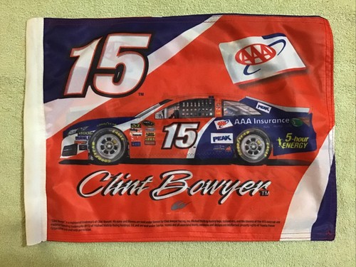 Autographed 2014 CLINT BOWYER #15 AAA Outdoor Flag 16x12 Inches RICHMOND RACE - Picture 4 of 4