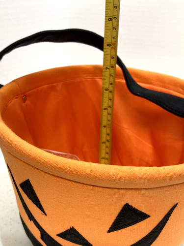 Ashland Halloween Trick-Or-Treat Pumpkin Face Cloth Basket With Handle Set Of 2 - Picture 10 of 10