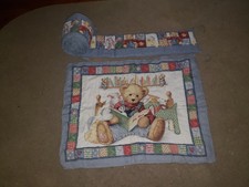 blue jean teddy bear crib bedding set