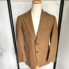 Hart Schaffner Marx Vtg 1975 Mens Brown Wool Blazer w/ Leather Trim Eschdrille