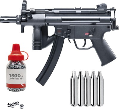 Umarex H&K MP5 K-PDW .177 Caliber Air Rifle with 5x12g CO2 Tanks and BBs Bundle