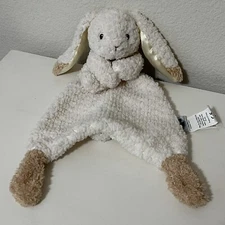 Mary Meyer Bunny Rabbit Security Blanket Lovey Lovie Sherpa Satin Ears Knotted