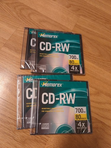 Memorex CD-RW 700mb 80 minute 4x Multi Speed 4 pack - Picture 3 of 3