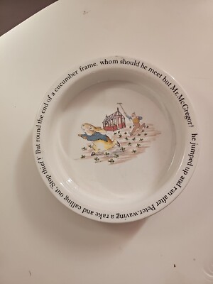 Peter Rabbit Wedgwood Schüssel Beatrix Potter Kinder Brei Schüssel Schüssel SAS SIEHE SEHR GUTER ZUSTAND 