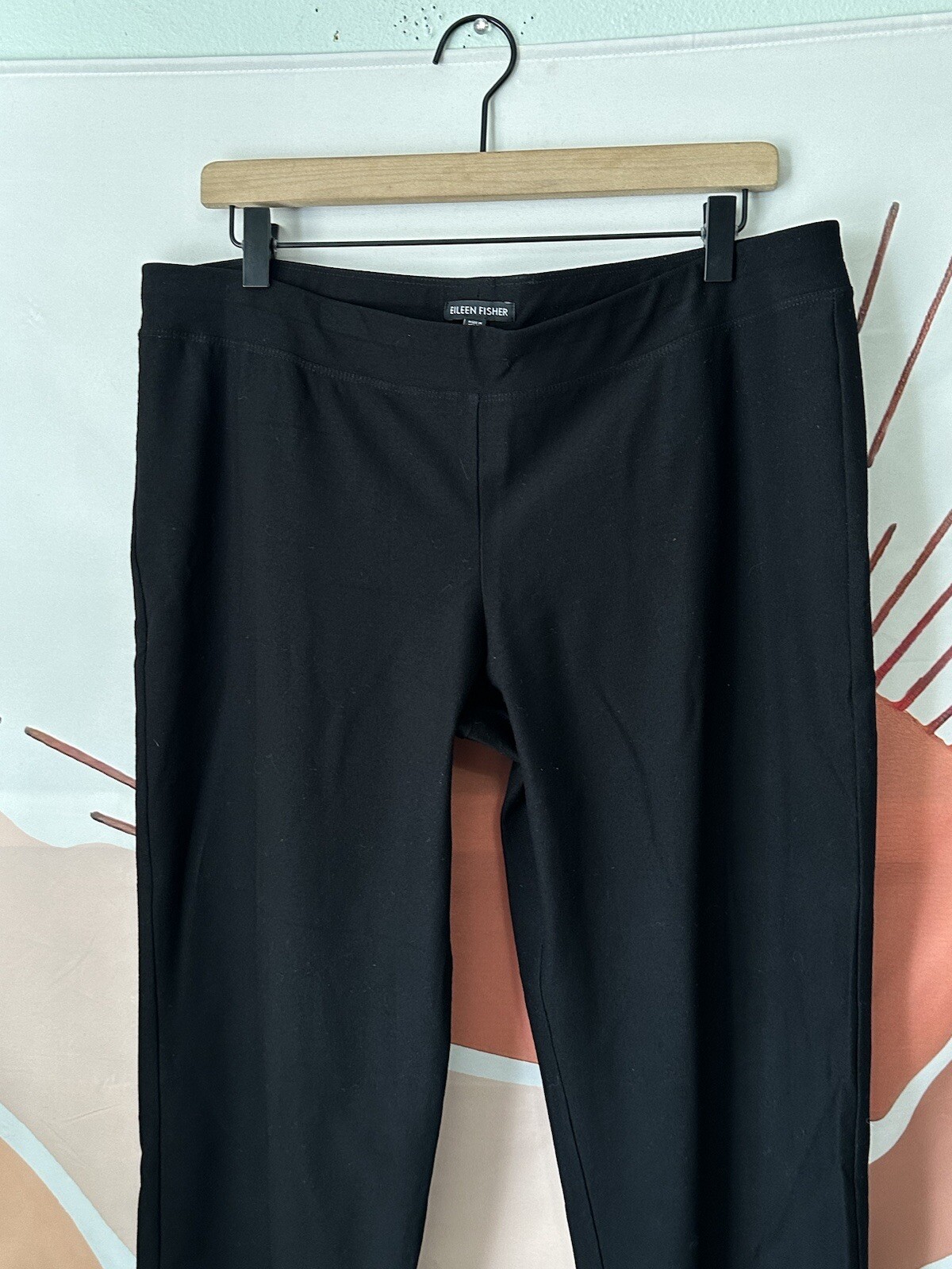 EILEEN FISHER Size MEDIUM Solid Black Pull On PAN… - image 5