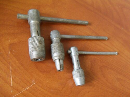 3 Vintage Schiebe T-Griff Gewindebohrer Schraubenschlüssel Maschinist Büchsenmacher Werkzeuge - Bild 2 von 7