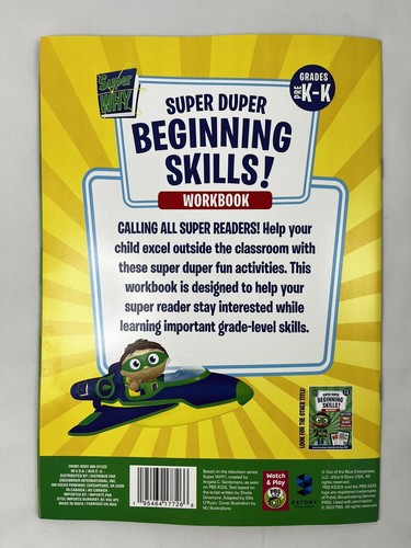 SUPER WHY Super Duper Beginning Skills PBS Kids Kindergarten Workbook PreK-K - Picture 2 of 9