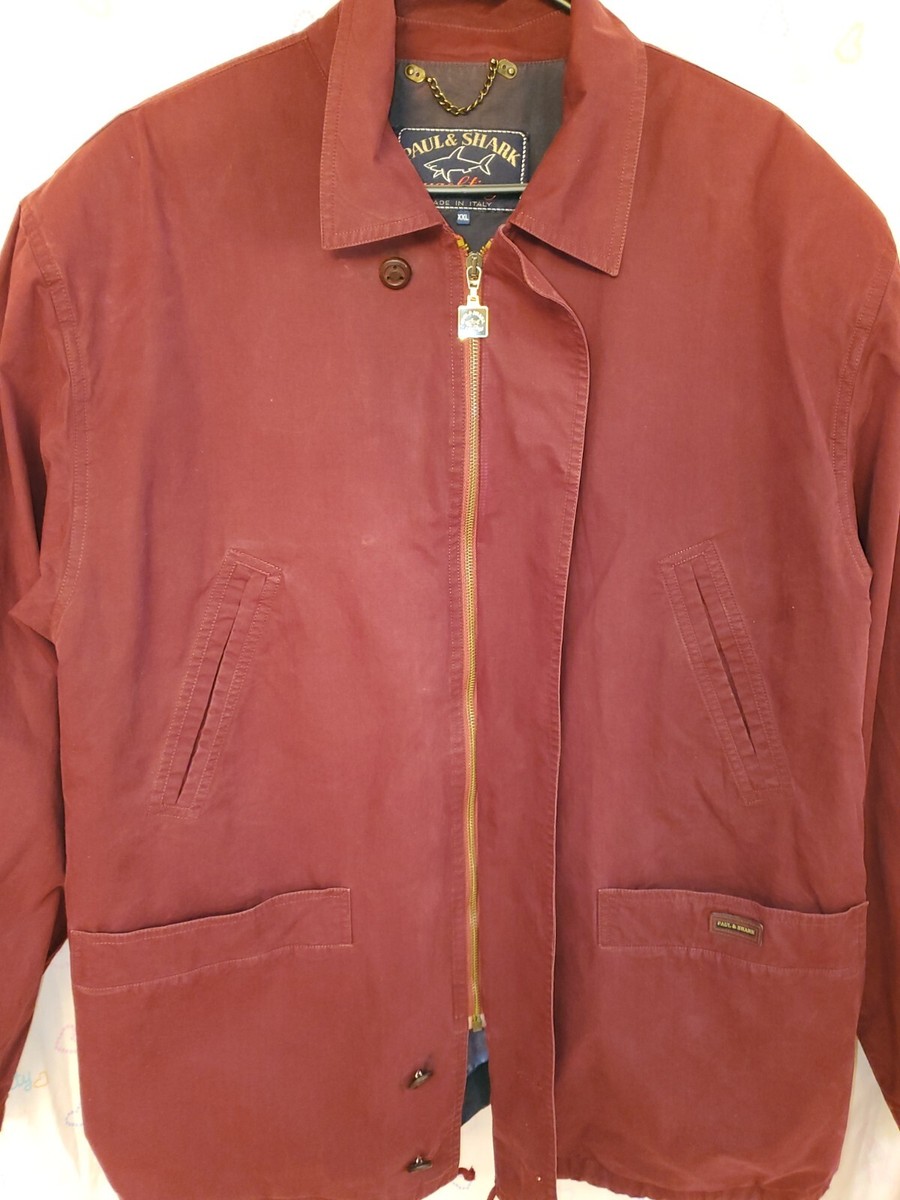 Paul Shark yachting jacket Size XXL Made in Italy Red with mural lining