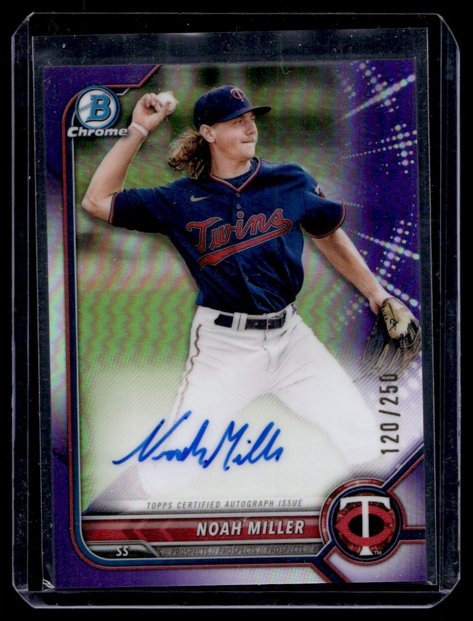 2022 Bowman Chrome #CPA-NM Noah Miller Purple Refractor Auto /250