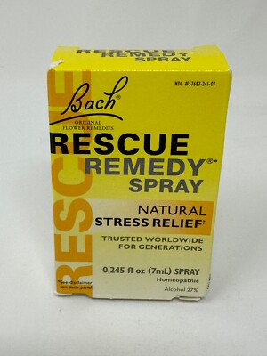 Bach Original Flower Rescue Remedy Spray Natural Homeopathic Stress Relief 7 ml