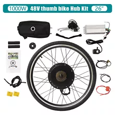 48V 1000W Electric Bicycle Rear Wheel Hub Motor 26" E Bike Conversion Kit +Light