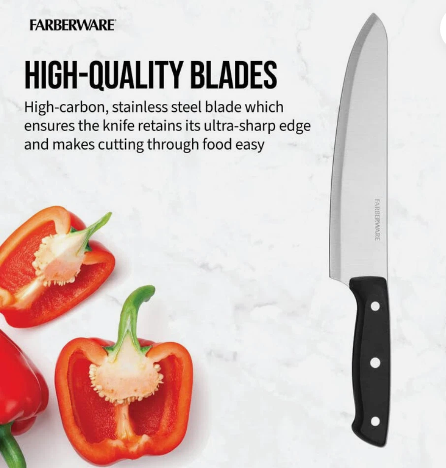 Juego de bloques de triple remache Farberware Edgekeeper con afilador de cuchillos incorporado, 1... Foto 2 de 4