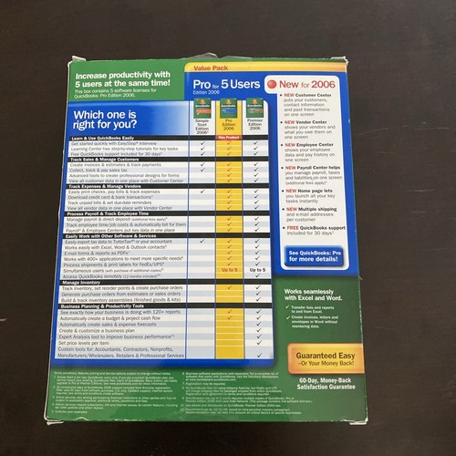 QuickBooks 2006 5-Users Software Product CD /License Code/Startup Guides - Picture 2 of 5