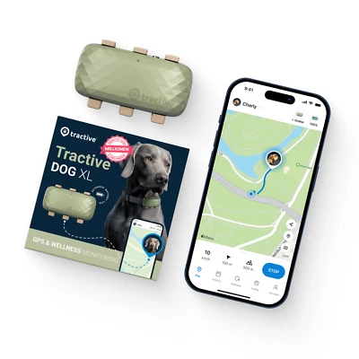 Tractive DOG XL | GPS für Hunde & Health Tracker - Grün | Generalüberholt - Bild 1 von 4