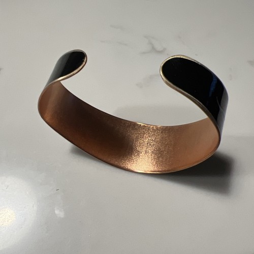 COPPER BRACELET IN A ENAMEL FLOWER DESIGN , beautiful - Picture 4 of 5