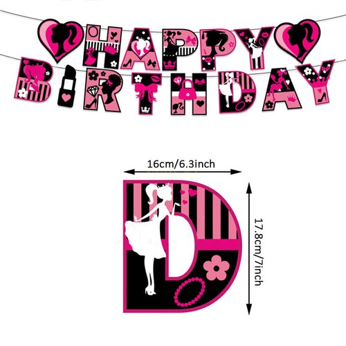 ALL-NEW Rose Red Princess Birthday Party Decorations Banner Cupcake Balloons AUS - Picture 3 of 6