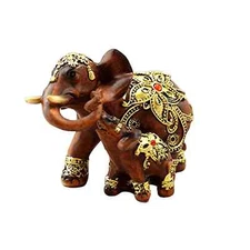 Elephant and Baby Figurine Statue Feng Shui Lucky Sculpture Wealth Lucky Figurin