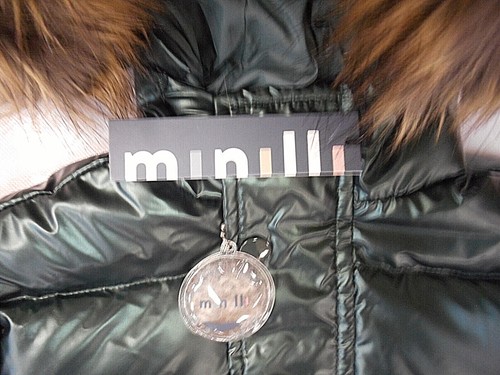 Infant/Girls Minilli Shiny Olive Green Puffer Coat W/T Fur Sizes 12Mth. - 20 - Picture 5 of 5