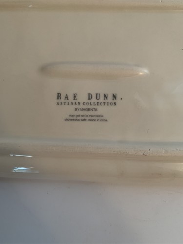 RAE DUNN Happy Small Rectangular Plate Platter Trinket Tray. - Picture 7 of 9