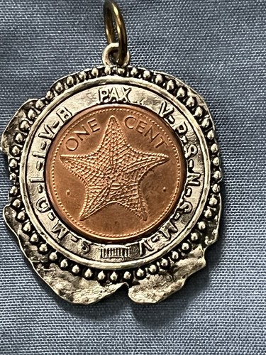 1992 Bahamas Starfish 1 Cent Coin Pendant