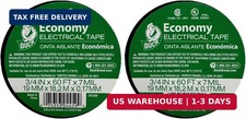 Duck Brand 282289 Economy Electrical Tape, 3/4-Inch by 60 Feet, Single Roll, Bla