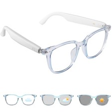 Smart Glasses for Women Men, Open-Ear Bluetooth Glasses with Photochromic Len...