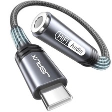 JSAUX USB Type C to 3.5mm Female Headphone Jack Adapter, 1 x 0.6ft, Grey