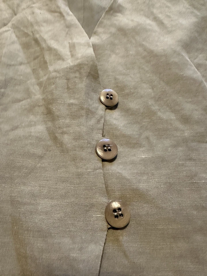 Chaleco Chaleco a Medida Armani Collezioni Italia Verde Caqui Lino Talla 6 Foto 2 de 4