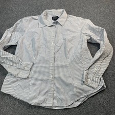 Pendleton Shirt Womens XL Blue Striped Long S...