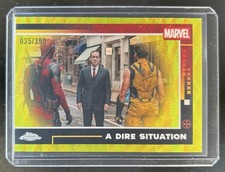 2025 Topps Chrome Deadpool A Dire Situation Multiverse Yellow Wave #/399