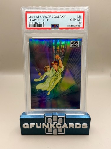 2021 TOPPS CHROME STAR WARS GALAXY REFRACTOR #28 LEAP OF FAITH PSA 10