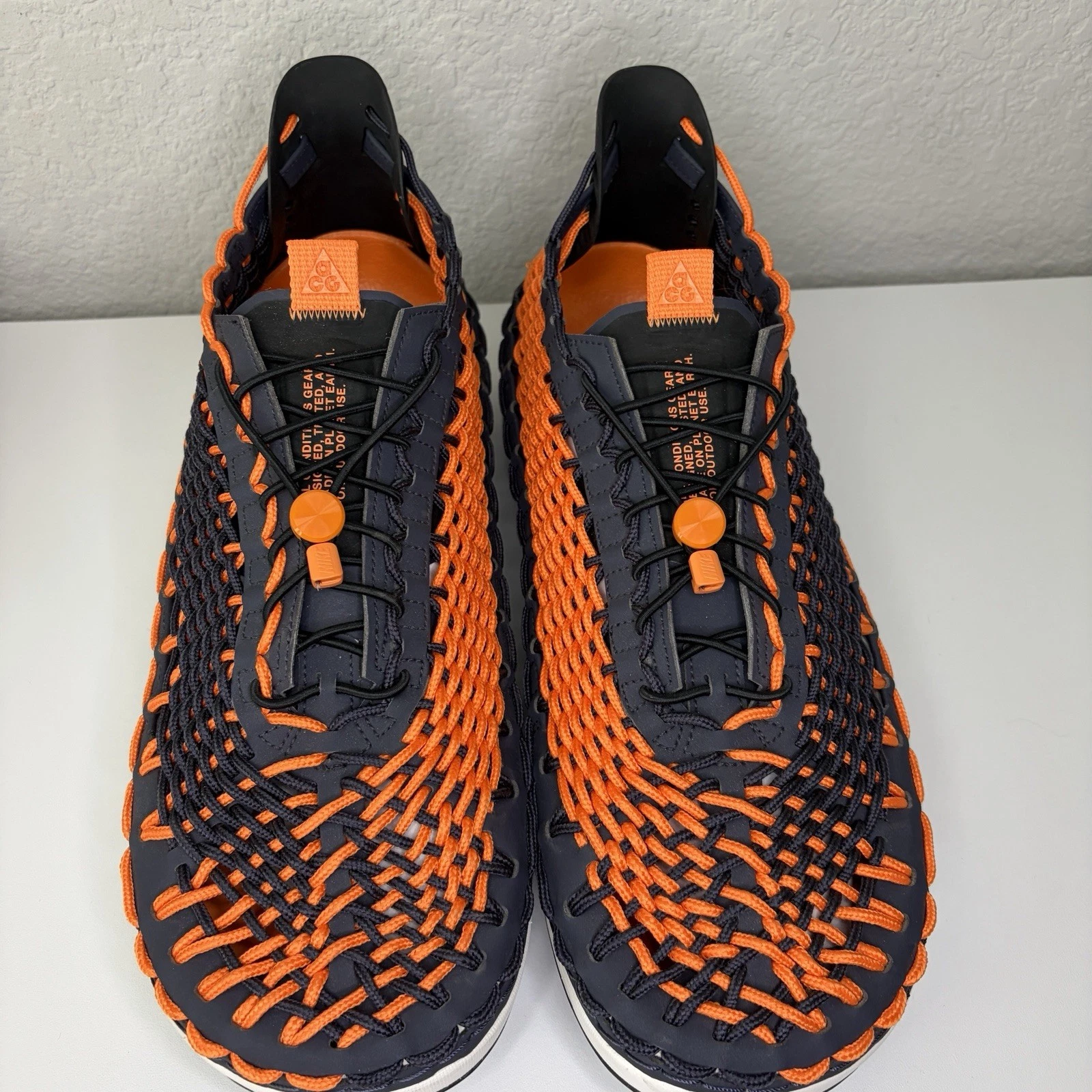 Nike ACG Woven Rope Sneakers Black Orange Men’s Size 14 Trail Casual