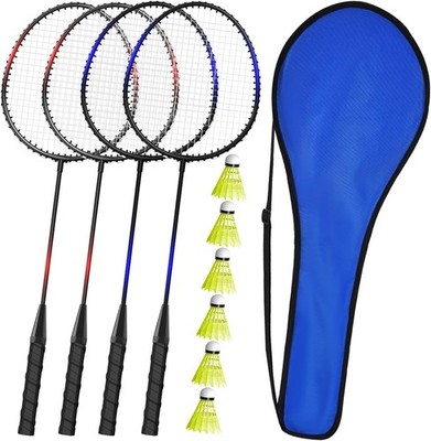 KH Badminton Rackets Set of 4 with Shuttlecocks & Carry Bag - Fun for All Ages