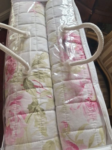 SANDERSON "ADELE" Raspberry/Ivory Floral KING Quilted Bedspread Throw NWT. £340 - Picture 7 of 11