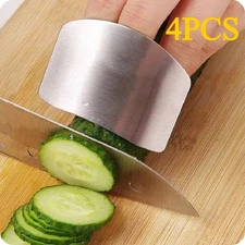 4 Pcs Stainless Steel Finger Guard Protector for Kitchen Cutting Slicing Dicing
