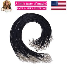100Pcs Necklace Cord for Jewelry Making, Black Waxed String Bracelet Making S...