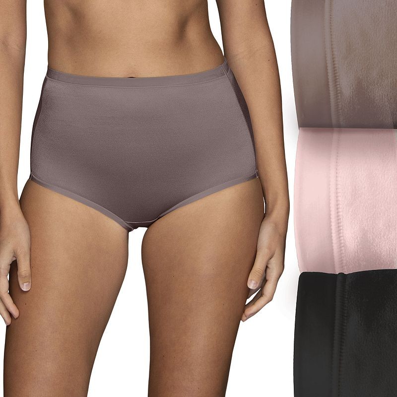 3 Pack Vanity Fair Body Caress Brief Panty Size 9 2XL Smoked