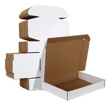 12x9x2 White Corrugated Cardboard Shipping Boxes Set of 25 Literature Mailer