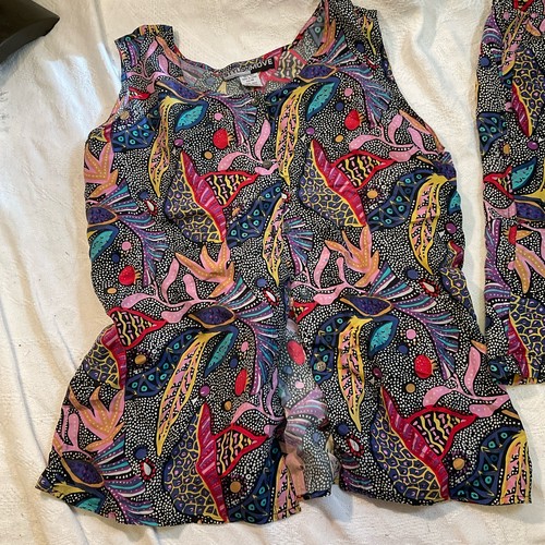 100% Silk Vintage STYLISH MOVE Floral Shirt and Shorts Set Sz M Women's - Picture 2 of 16