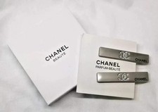 Chic CC Silver Hair Pins with Crystal Accents w/ Box New