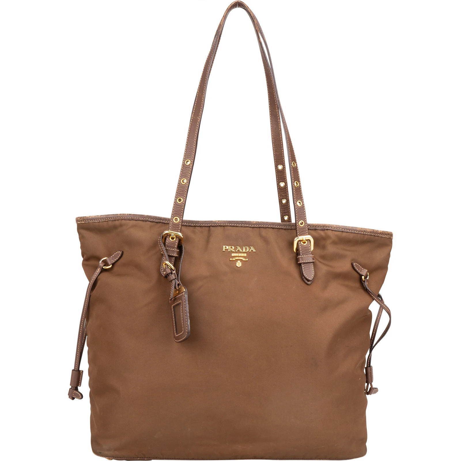Prada Brown Nylon Shopper Bag Tasche