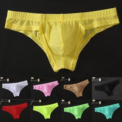 Sexy transparente Herren Slips niedrige Taille Mini Höschen Tangas Unterwäsche Bikini Shorts